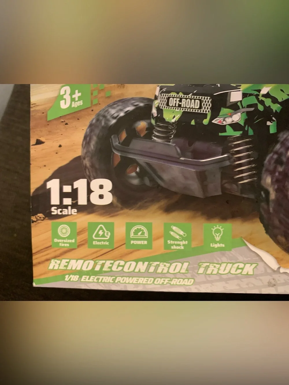 Remote Control Truck - Green Kids Off-Road RC Vehicle